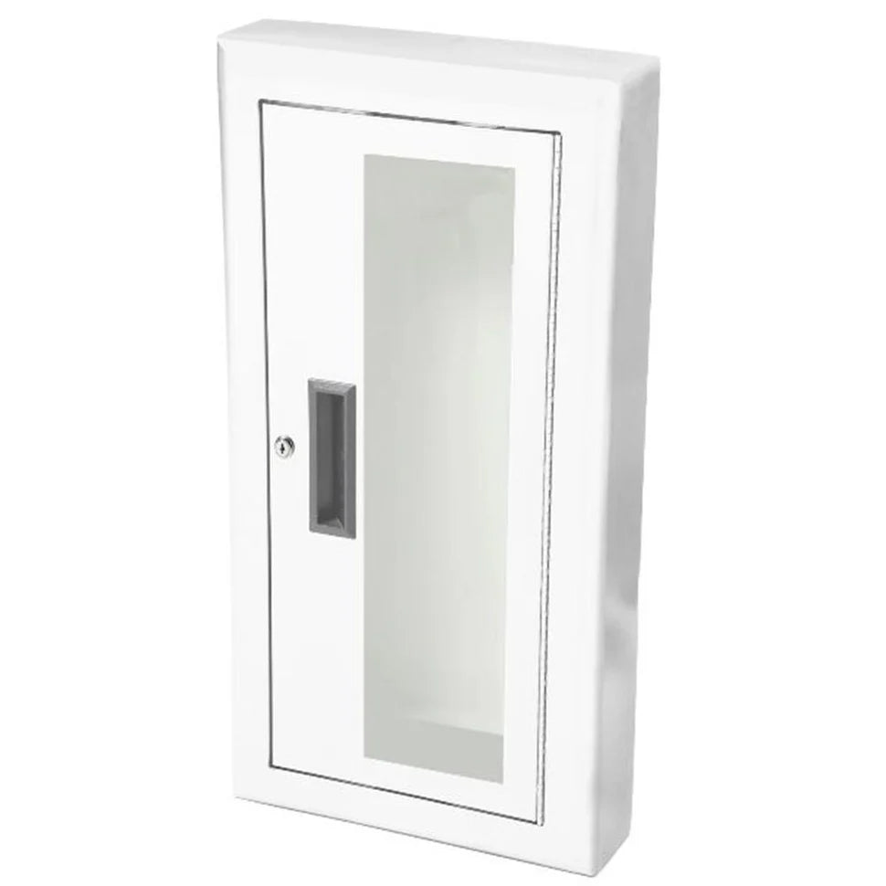 JL Industries 1012G10A Ambassador Fire Extinguisher Cabinet Full Glass w/ Pull Handle & SAF-T-LOK for 10LB Extinguishers