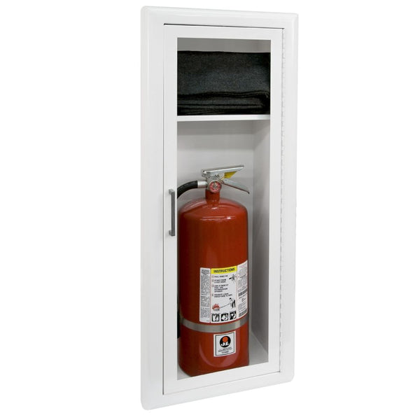 JL Industries 3617F10 Royal 3600 fire blanket and extinguisher cabinet with shelf (photo shows model 3617F10)