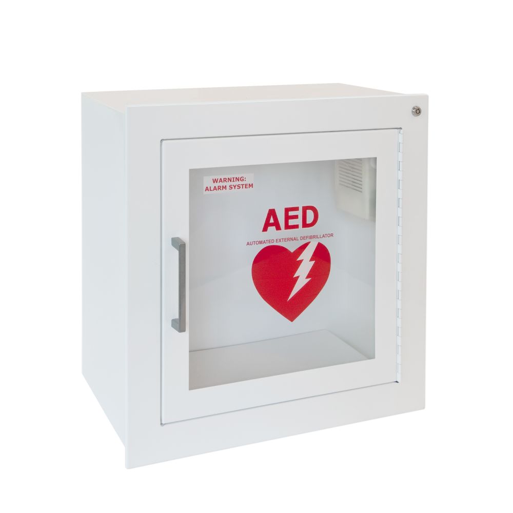 JL Industries 1415F12 Lifestart AED cabinet, steel, flat trim (photo shows model 1415F12)