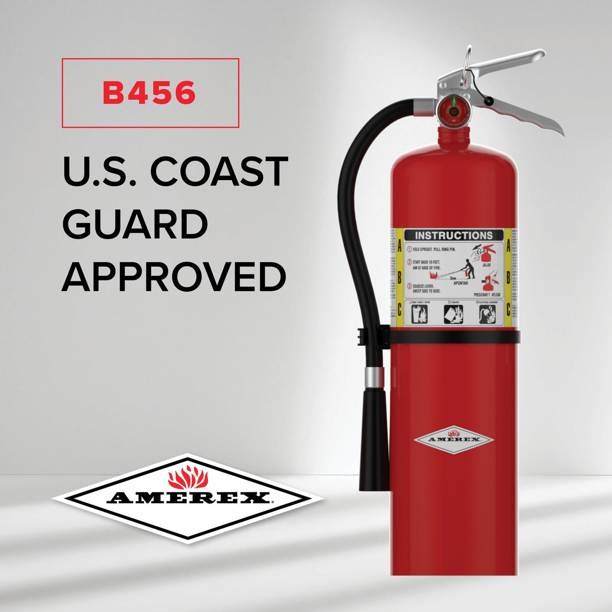 Amerex B456 ABC fire extinguisher, close-up product view