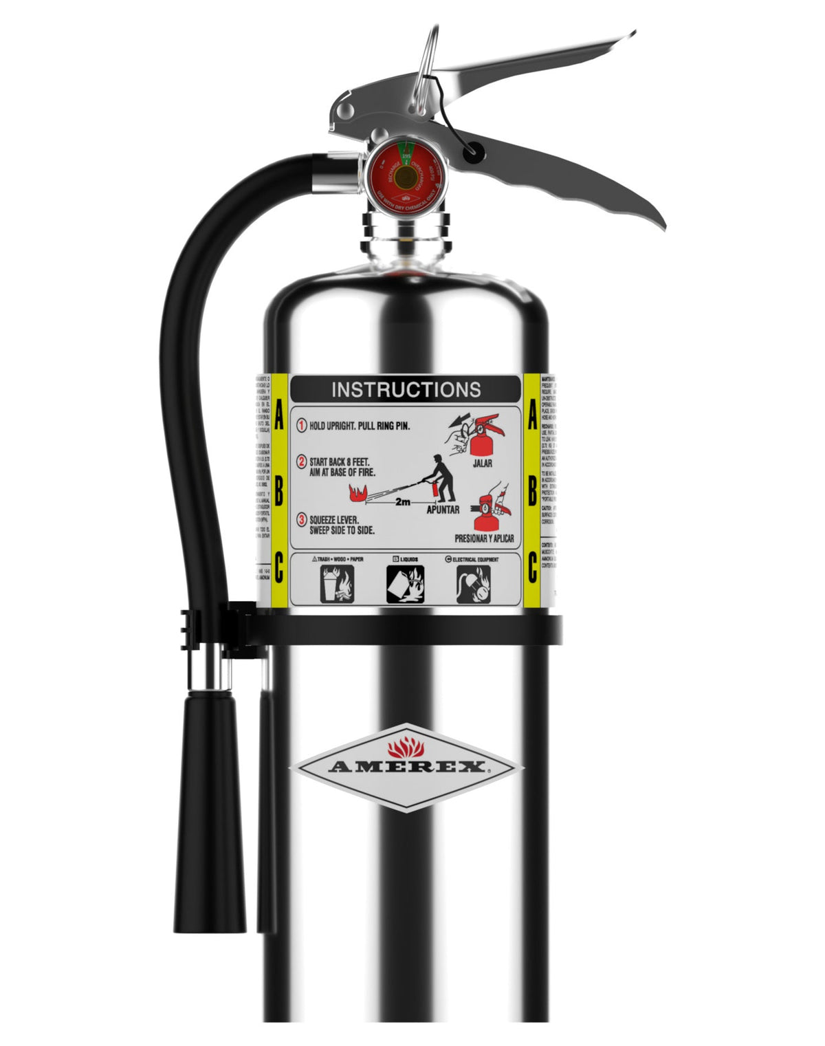 Amerex B461C 6 lb chrome ABC dry chemical fire extinguisher, polished cylinder