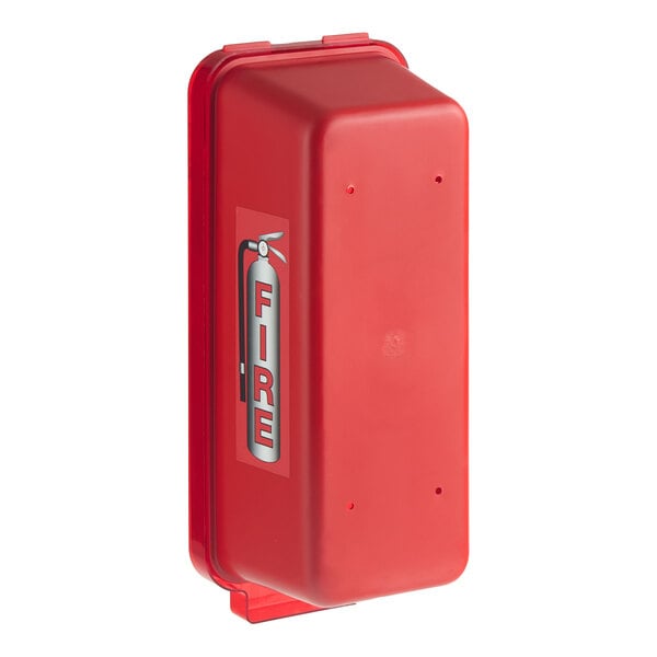 Cato 95552 Warrior 5 lb red plastic fire extinguisher cabinet with red cover, closed