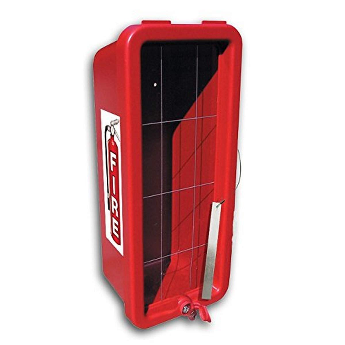 Cato 11051-B Chief 10 lb red plastic fire extinguisher cabinet with stainless steel break bar
