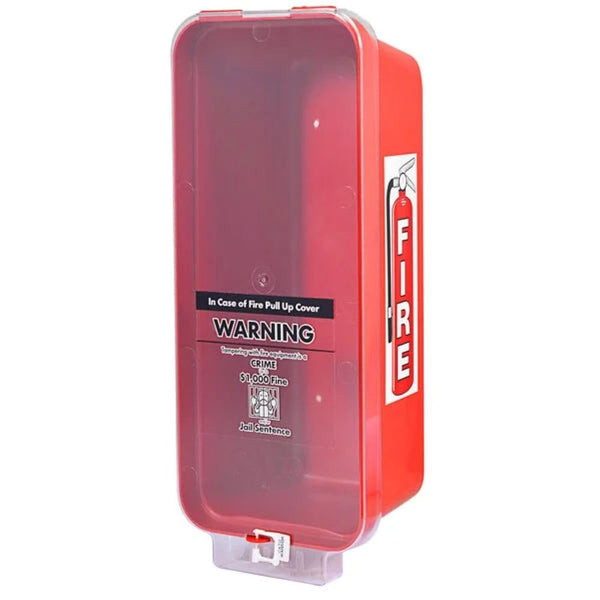 Cato 95151 Warrior 10 lb red plastic fire extinguisher cabinet with clear pull-up cover