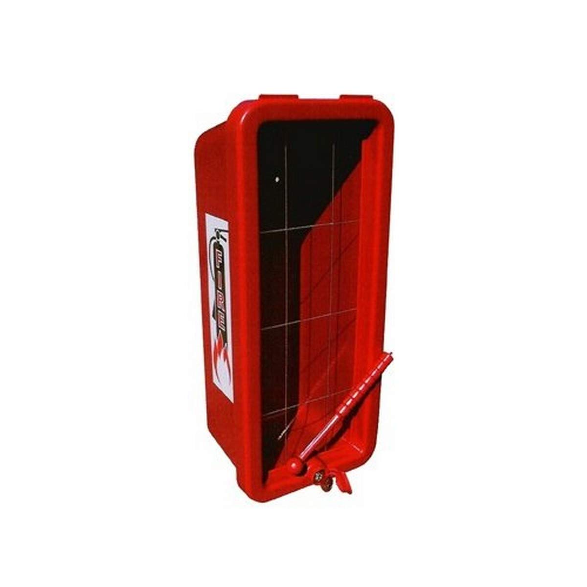 Cato 12051-H Chief 20 lb red plastic fire extinguisher cabinet with break hammer, empty