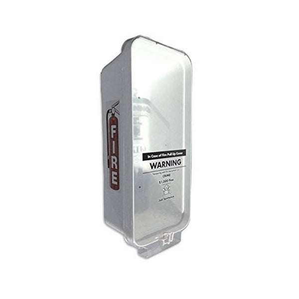Cato 95101 Warrior 10 lb white plastic fire extinguisher cabinet with clear pull-up cover