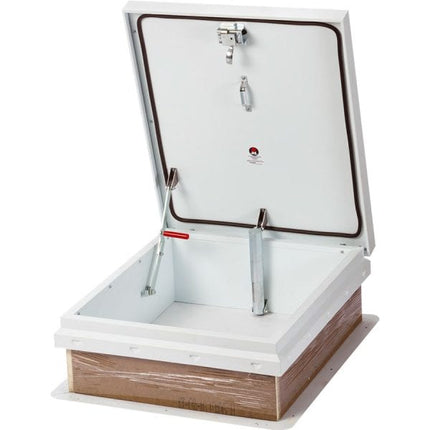 JL Industries RHDG Galvanized Steel DiamondTM Series Galvanneal Roof Hatch Series with White Textured Powder Coat Paint Finish - Ladder Access