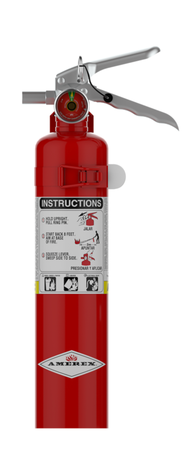 Amerex B417T ABC Dry Chemical Fire Extinguisher Chrome 2 1/2 lb