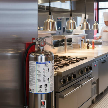 Strike First 6L Wet Chemical Fire Extinguisher (Class K) | UL Certified for Commercial Kitchen Grease Fires, Restaurant Grade, SF-6LK